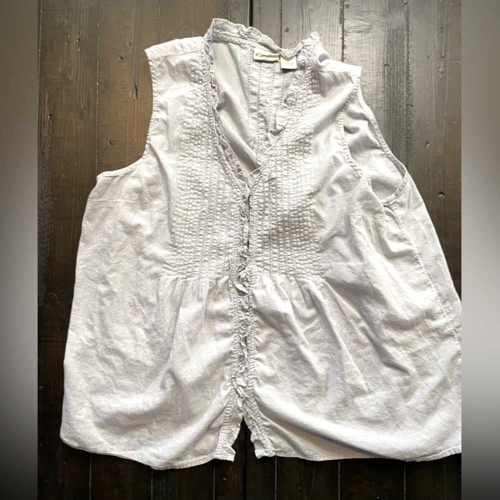 Light blue sleeveless blouse XL